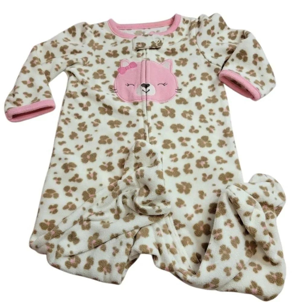 Carter's cat footed pajamas 3/6 months